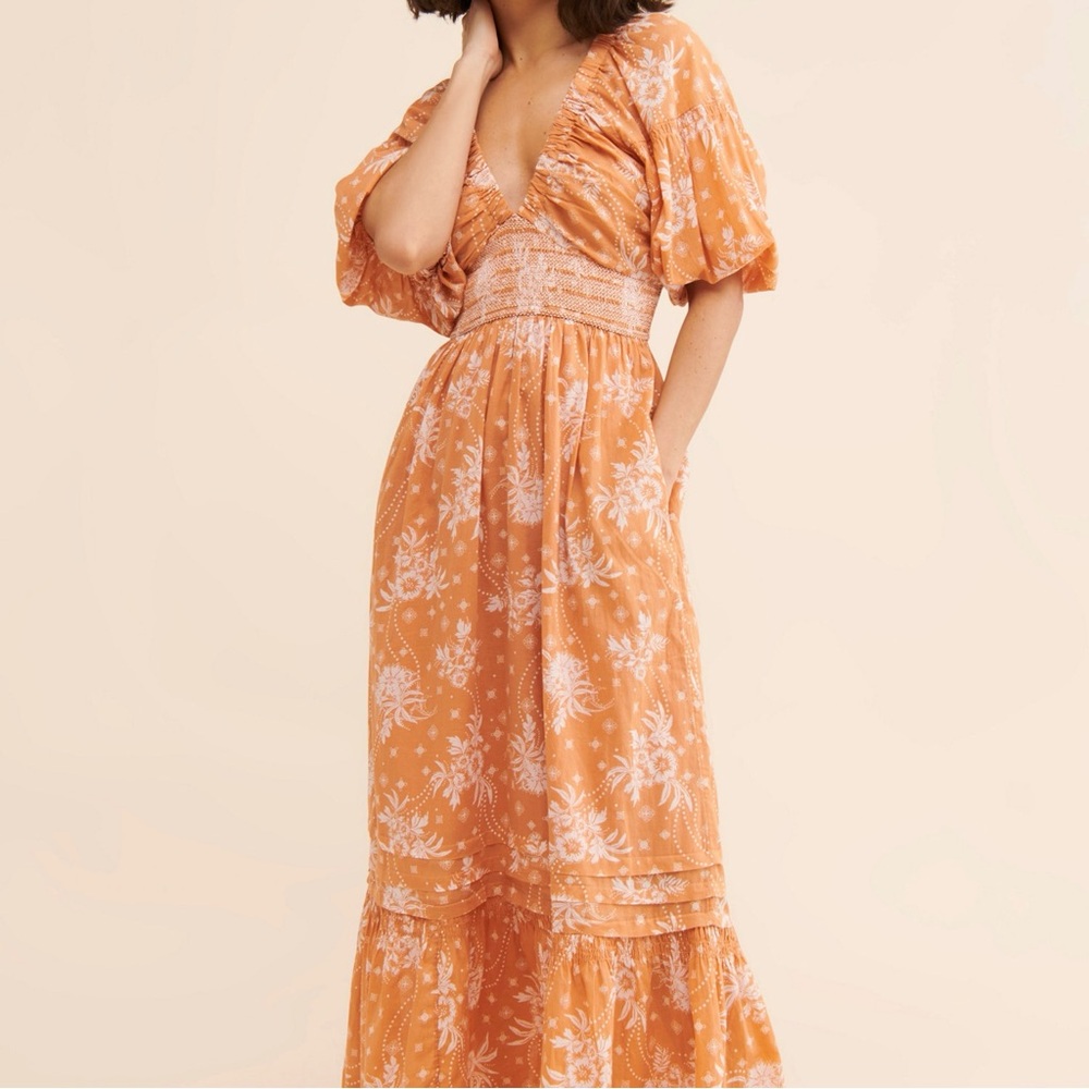 Free People Golden Hour Maxi Dress in Sand